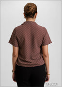 Lapel Collared Printed Top - 051026