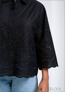 Loose Fitting Embroidered Shirt - 260525