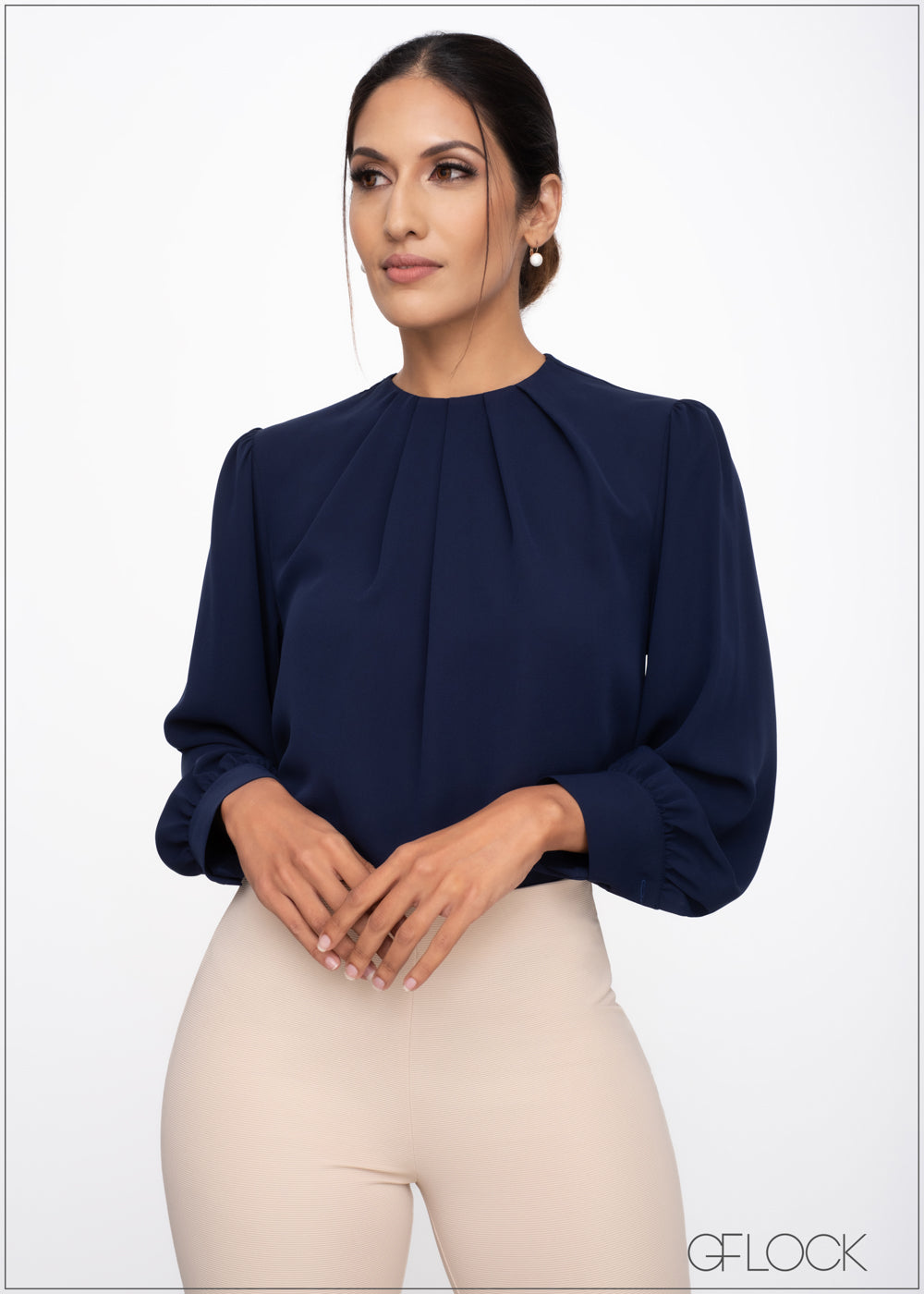 Neck Pleat Detail Top - 290523