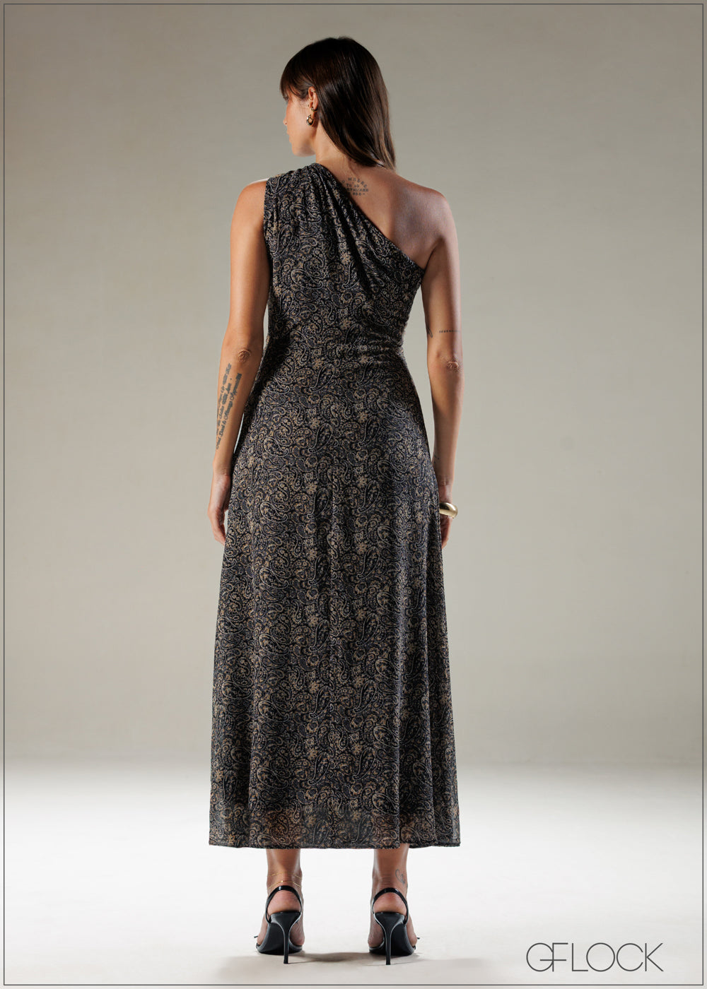 One Shoulder Trim Dress - 121225