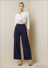 Pleated Detail Pocketed Straight Pant - 091223