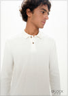 Half Placket Long Sleeve T-Shirt - 030125