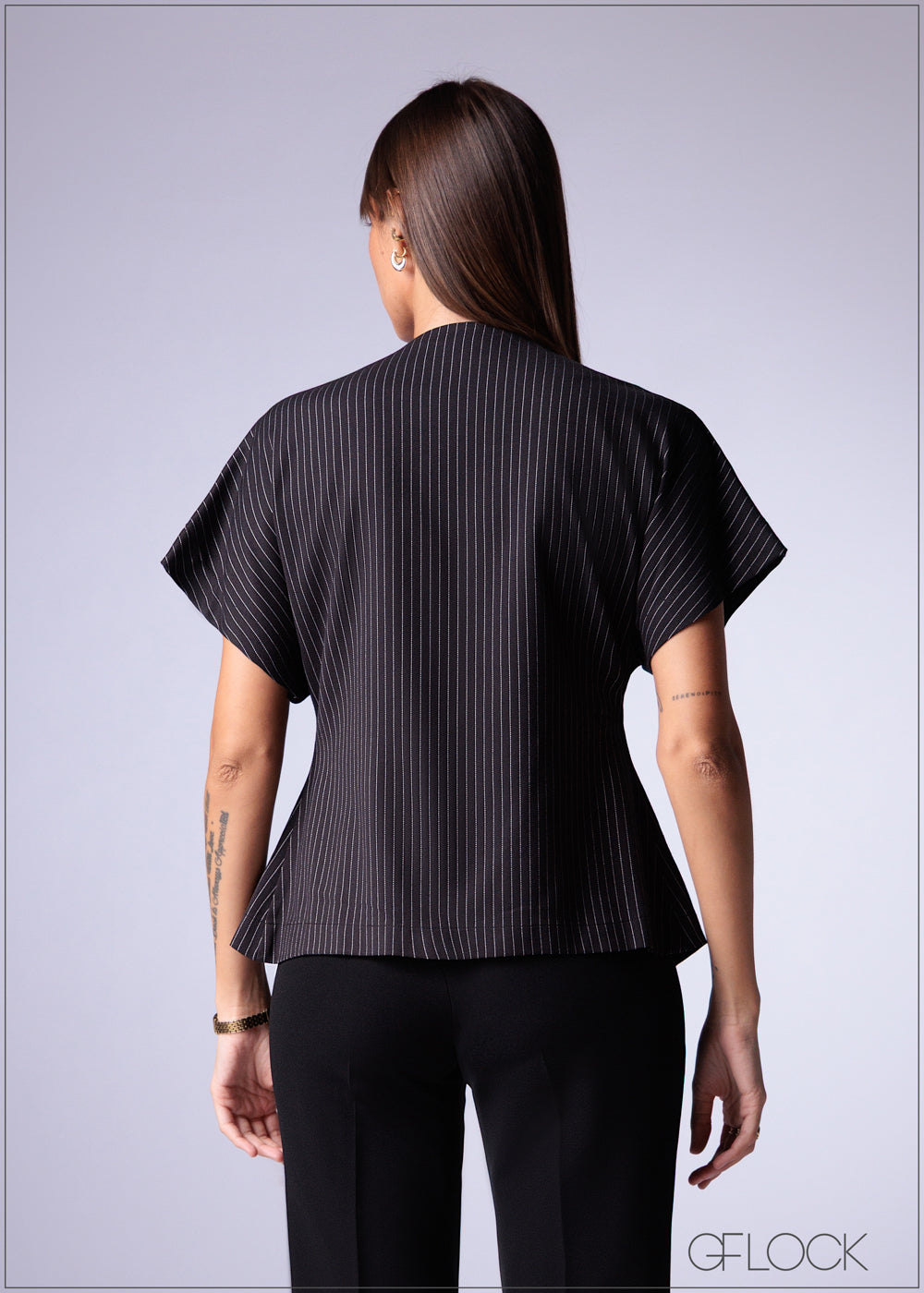 Pinstripe Trim Detail Top - 241225