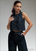 Round Neck Loose Vest Top - 210925