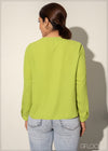 Long Sleeve Top With V-Neck - 120224