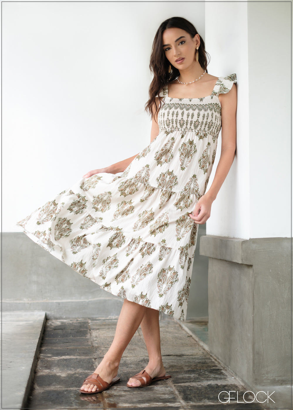 Printed Smocking Dress - 040425
