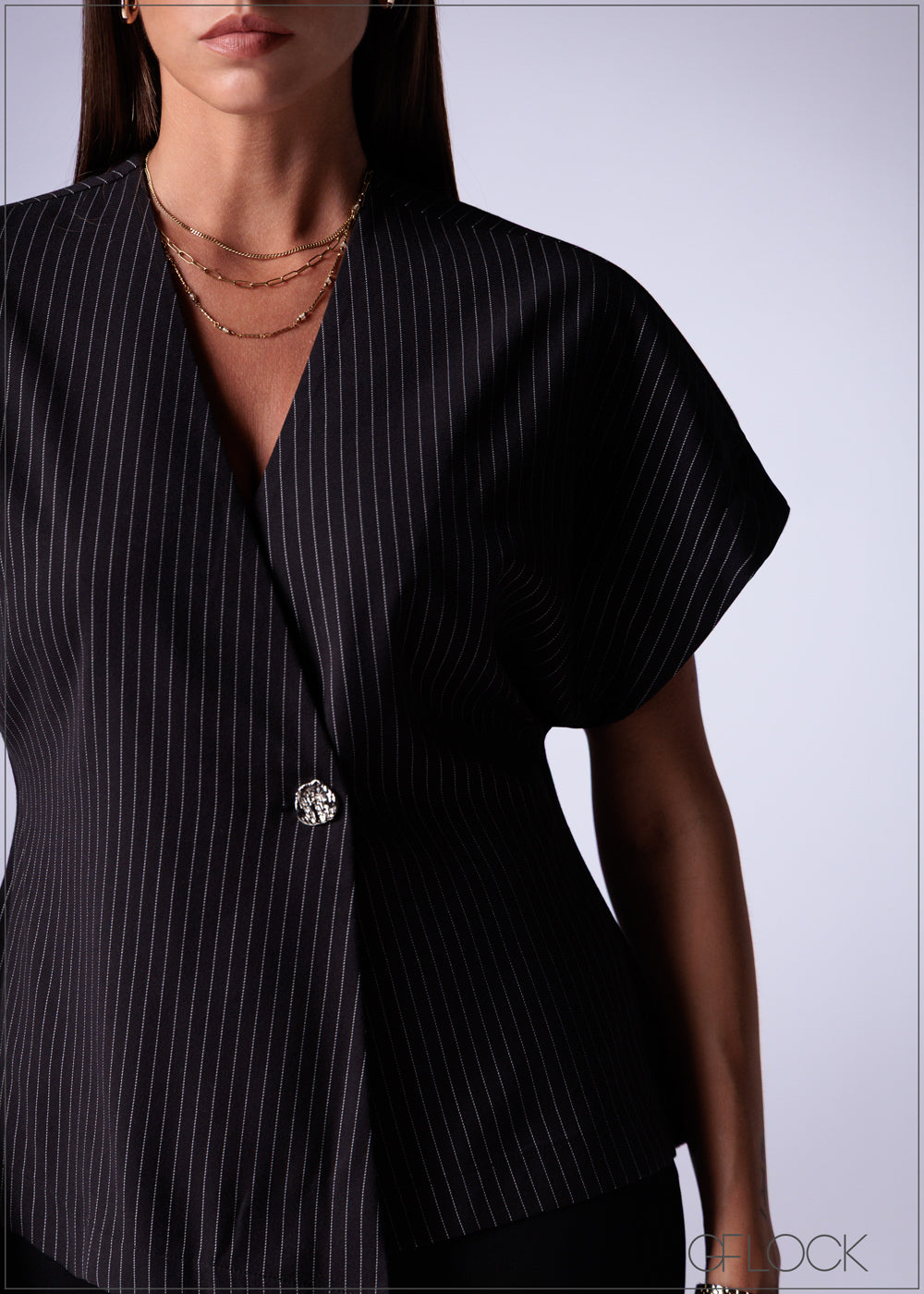 Pinstripe Trim Detail Top - 241225