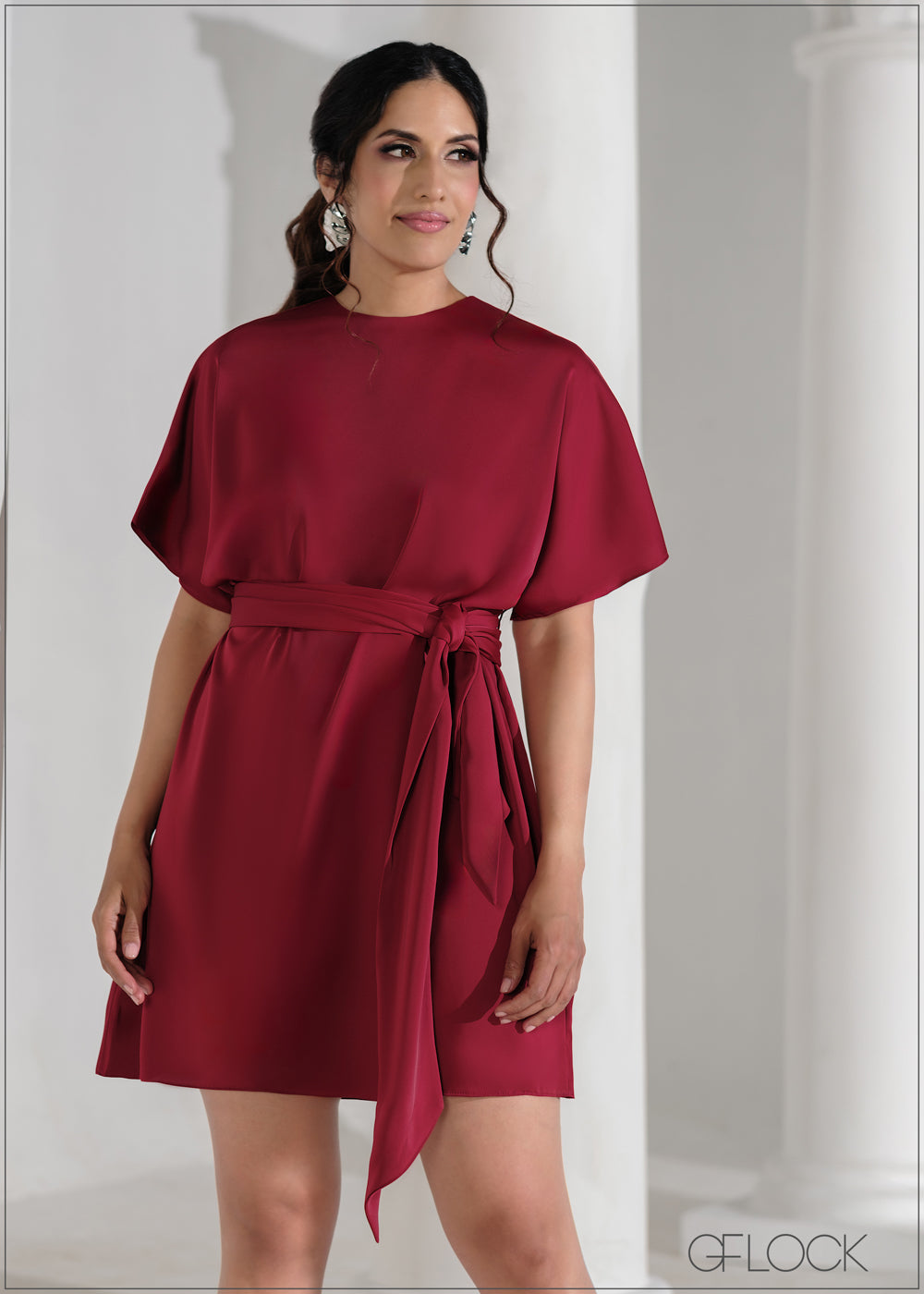 Batwing Sleeve Mini Dress - 090625