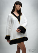 Contrast Trim Mini Dress - 030426