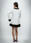 Contrast Trim Mini Dress - 030426