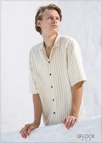 Striped Revere Collar Shirt - 260324 - 01