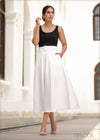 High Waisted Flared Midi Skirt - 210723