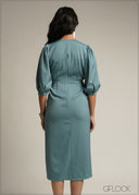 Wrap Detail Midi Dress - 231026