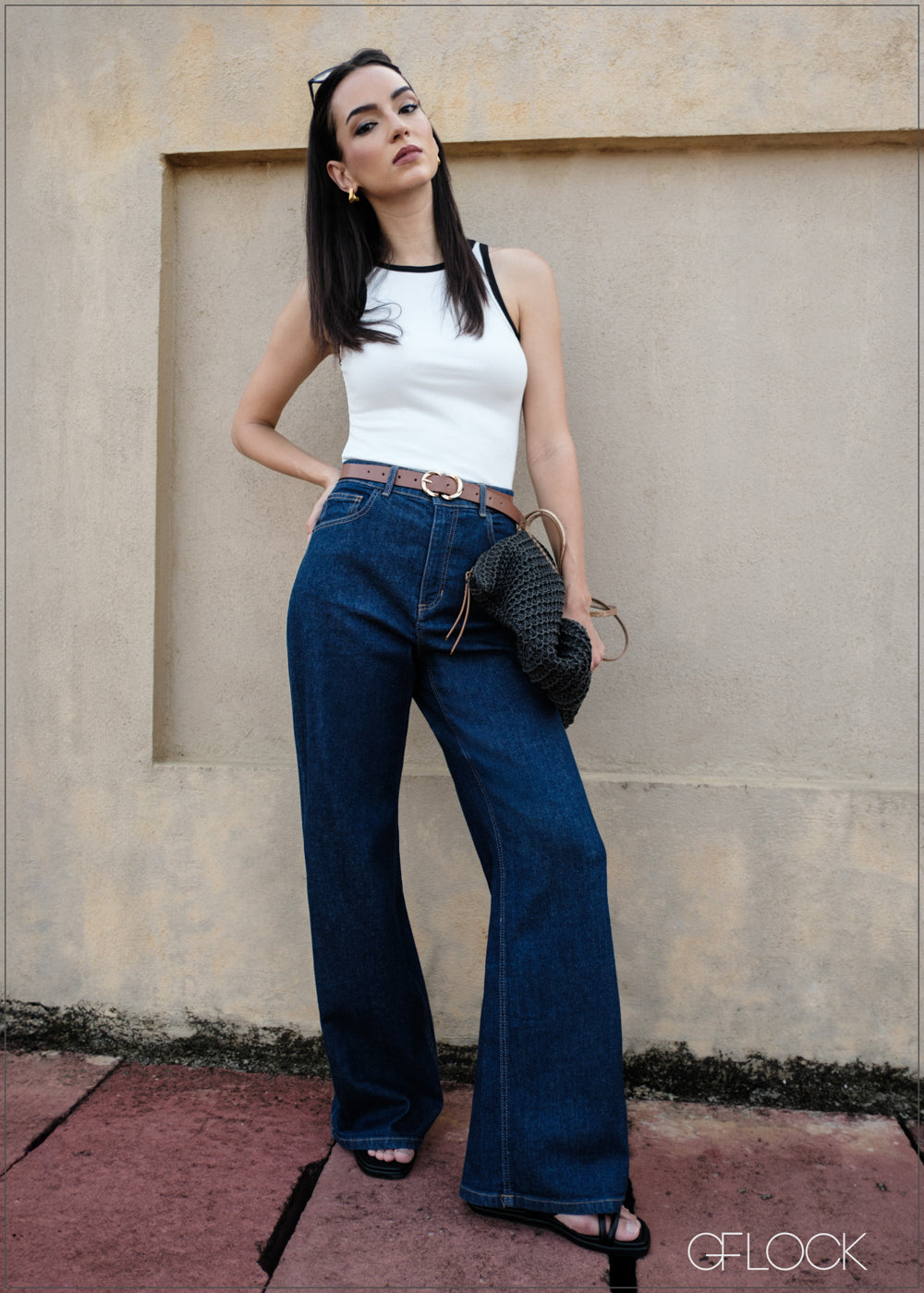 Dark Blue Wide Jean - Long Length - 090425