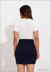 Contrast Detail Mini Skirt - 050623