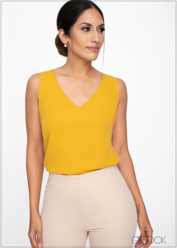 Sleeveless V-Neck Top - 290523