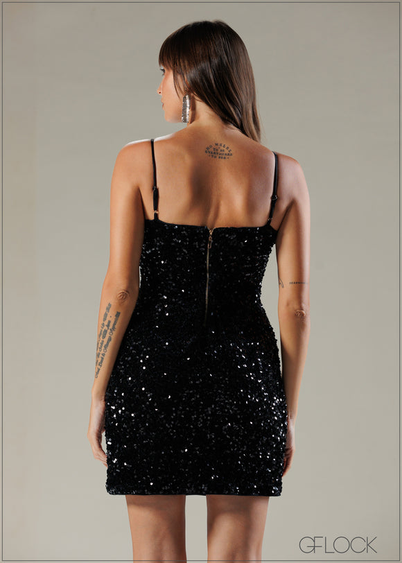 Sequin Bodycon Mini Dress - 121225
