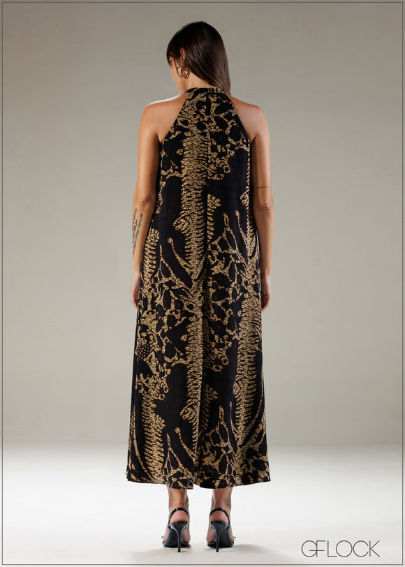 High Neck Maxi Dress - 121225