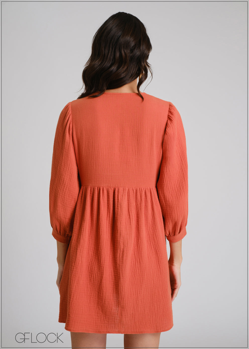 Balloon Sleeve Gauze Dress - 250425