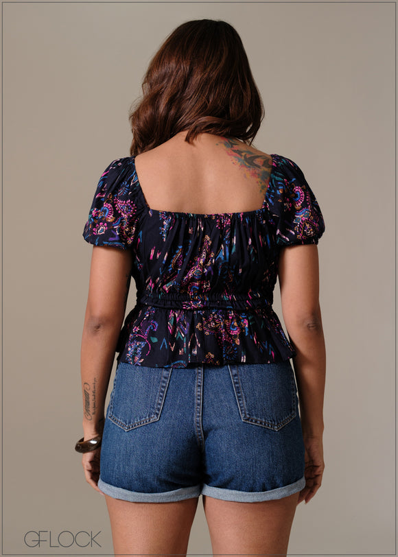 Printed Crop Top - 241125