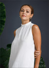 100% Genuine Linen Full Length Cut Away Dress - 080124