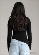 Side Ruched Rib Top - 061225