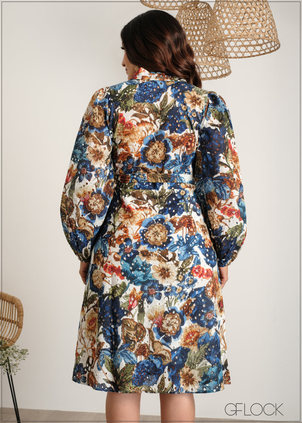 Printed Midi Shirt Dress - 060625