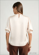 Short Balloon Sleeved Top - 160226