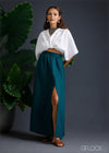 100% Genuine Linen Volume Slit Skirt - 080124