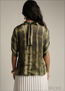 High Neck Printed Top - 231026