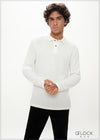 Half Placket Long Sleeve T-Shirt - 030125