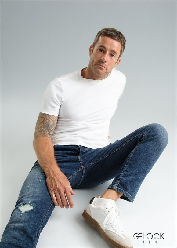 Dark Wash Slim Fit Ripped Jean - Short Length - 121125