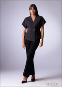 Pinstripe Trim Detail Top - 241225