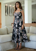 Corset Detailed Midi Dress - 280826