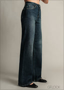 Mid Blue Wide Leg Jean - Long Length - 150726