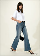Mid Wash Bootcut Jean - Short Length - 030626