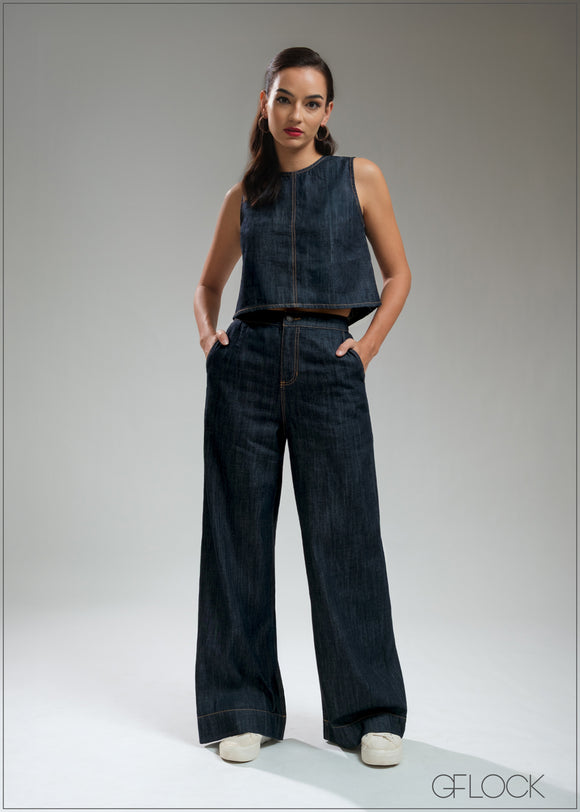 Round Neck Loose Vest Top - 210925