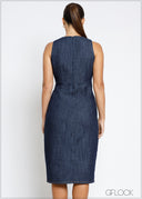 Side Slit Denim Dress - 131124