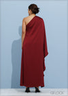One Shoulder Detail Maxi Dress - 201123