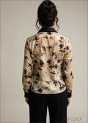 Contrast Collar Printed Shirt - 231026