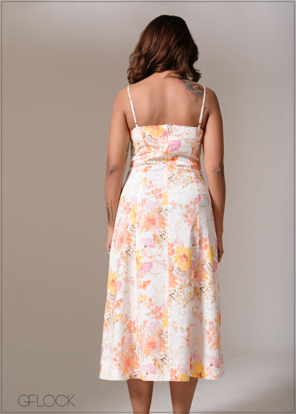 Printed Midi Dress - 241125