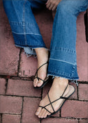 Wide Leg Let Hem Jean - Long Length - 090425