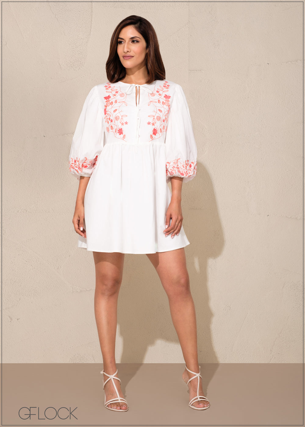 Embroidery Tiered Dress - 201223