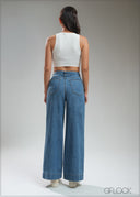 Light Wash Wide Leg Jean - Long Length - 210925