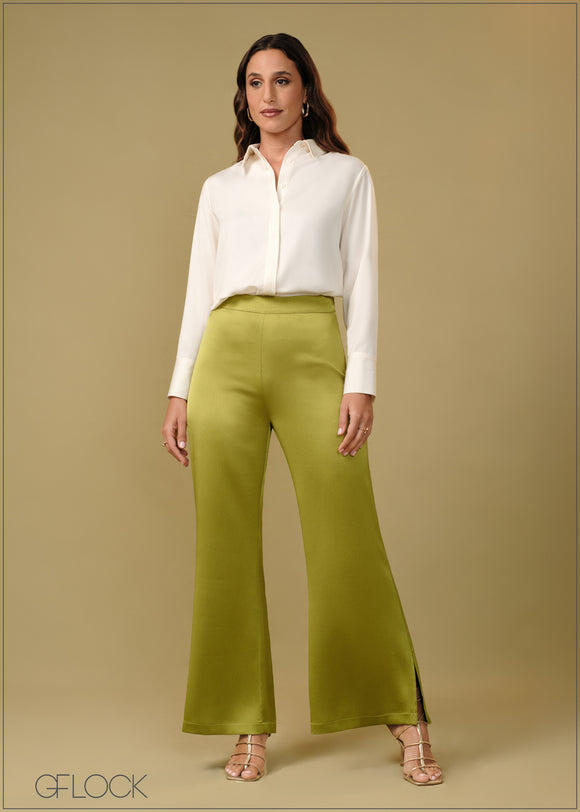 High Waisted Side Slit Pant - 181024