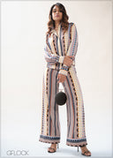Wide Leg Printed Pant - 090426