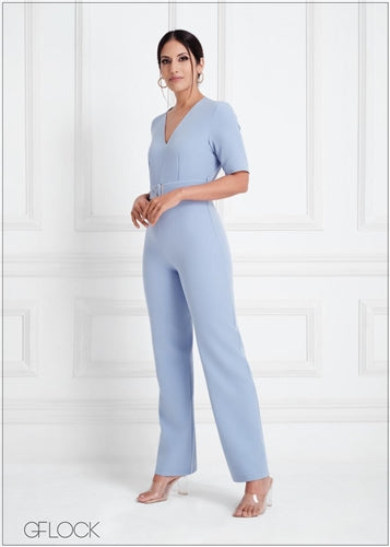 V-Neck Jumpsuit - 050523