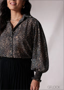 Collared Puff Sleeve Top - 151026