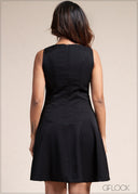 Boat Neck Mini Dress - 110526