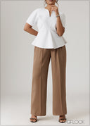 High Waist Pleated Pant - 230926W